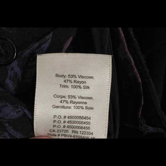 Aritzia Wilfred Marais floral pants black purple Sz S🔥 - Picture 6 of 12